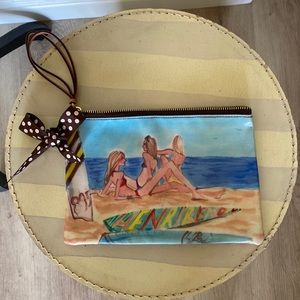Henri Bendel Beach Watercolor Wristlet Pouch